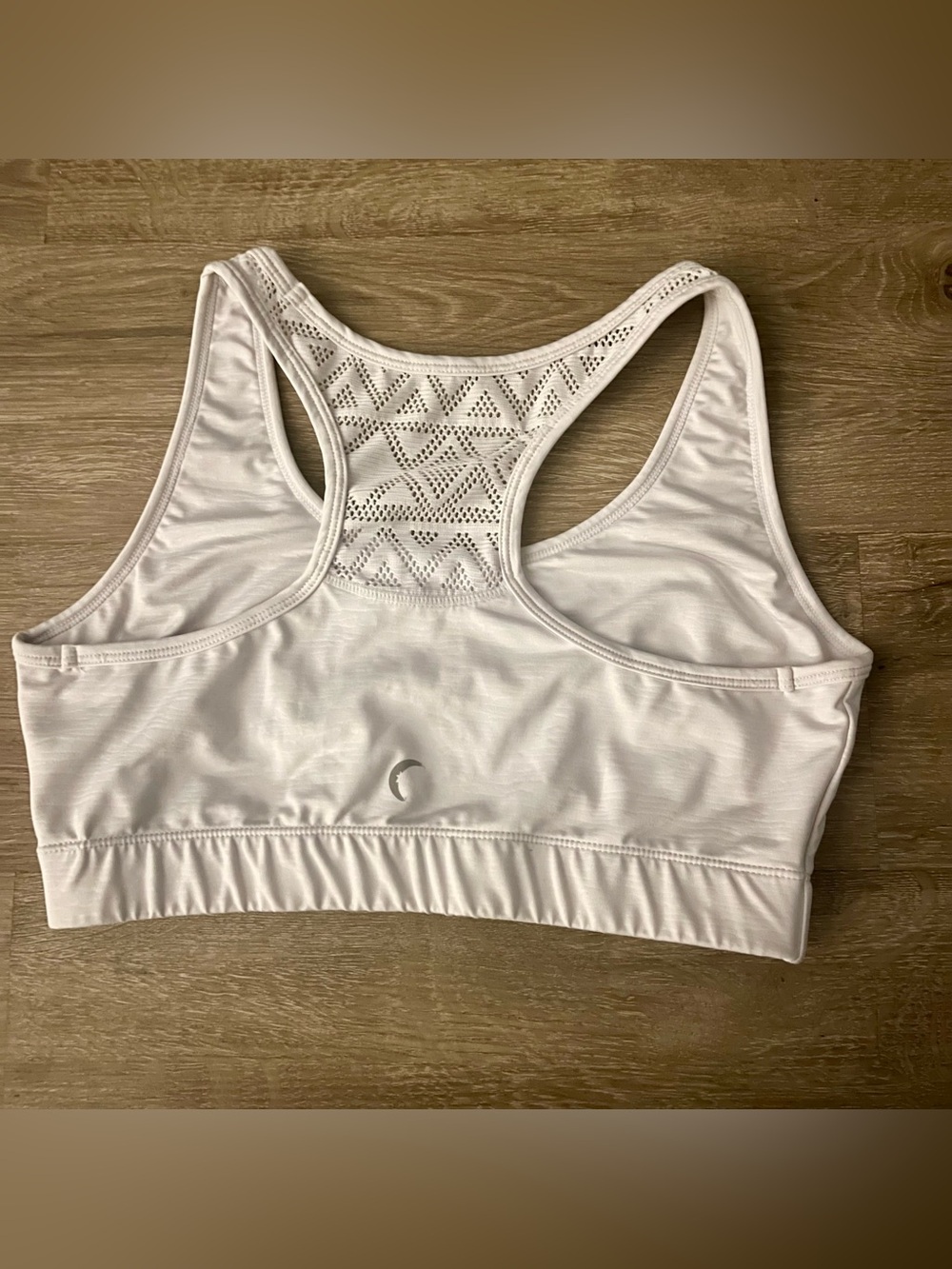 ZYIA Active White Bomber Sports Bra Mesh Racerback Size Large L